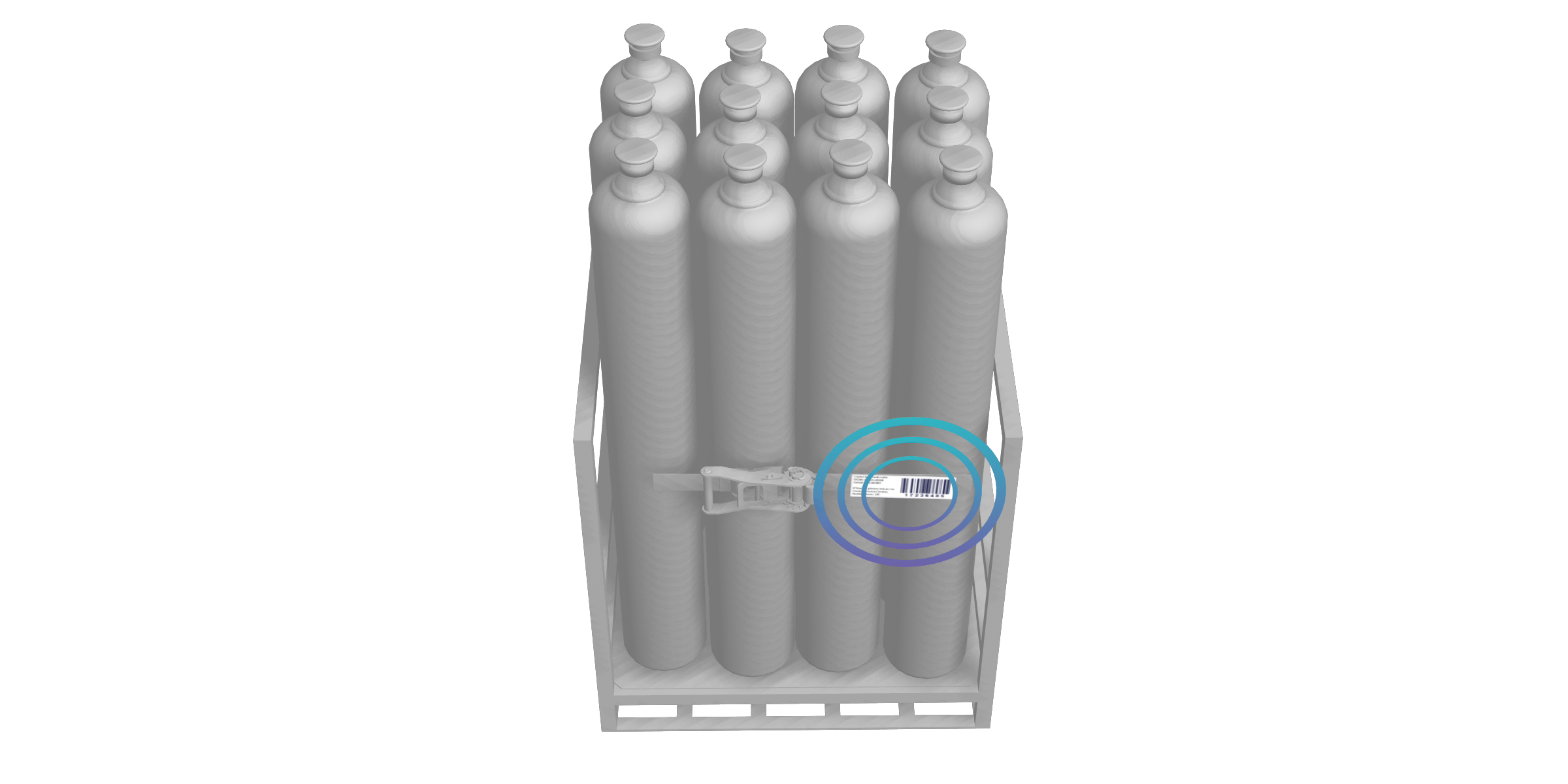 Industrial manufacturing stillage tagged with RFID